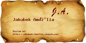 Jakubek Amália névjegykártya